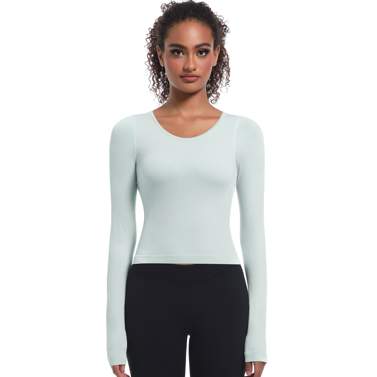  Tight-Fit Long-Sleeve Sports Fitness Top 6670
