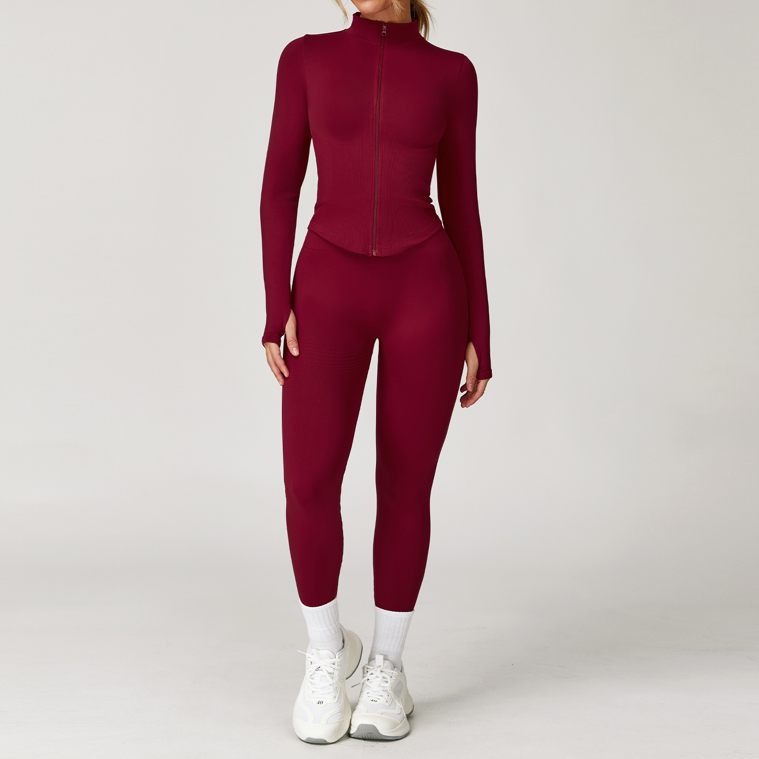  Seamless Leggings and Coat Yoga Set 7725
