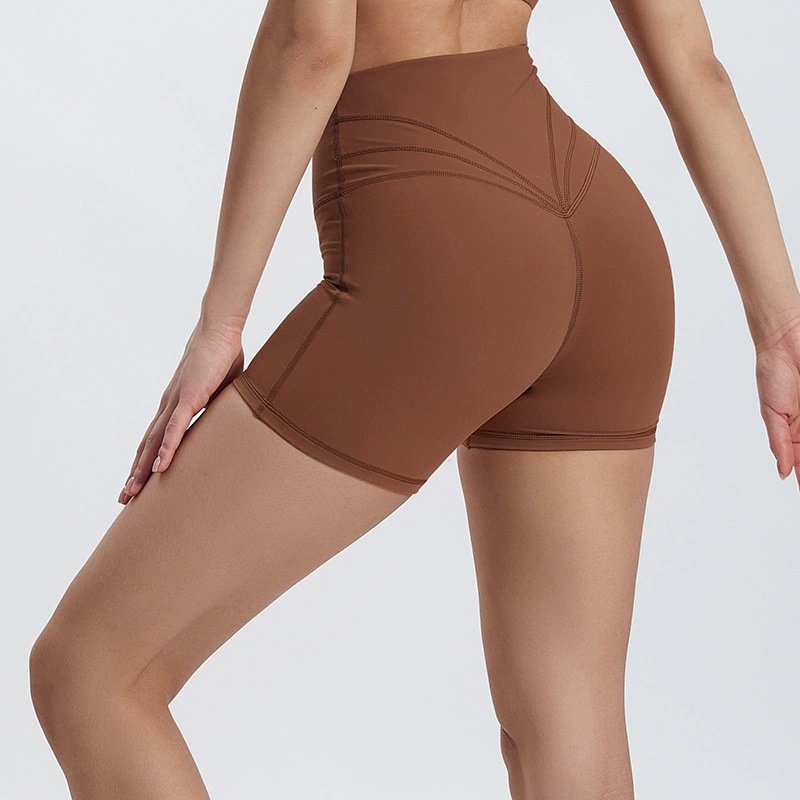 Tight-fitting  Upturned Yoga Shorts No Awkwardness Line Peach-hip Fitness Pants SKL-LQ5022