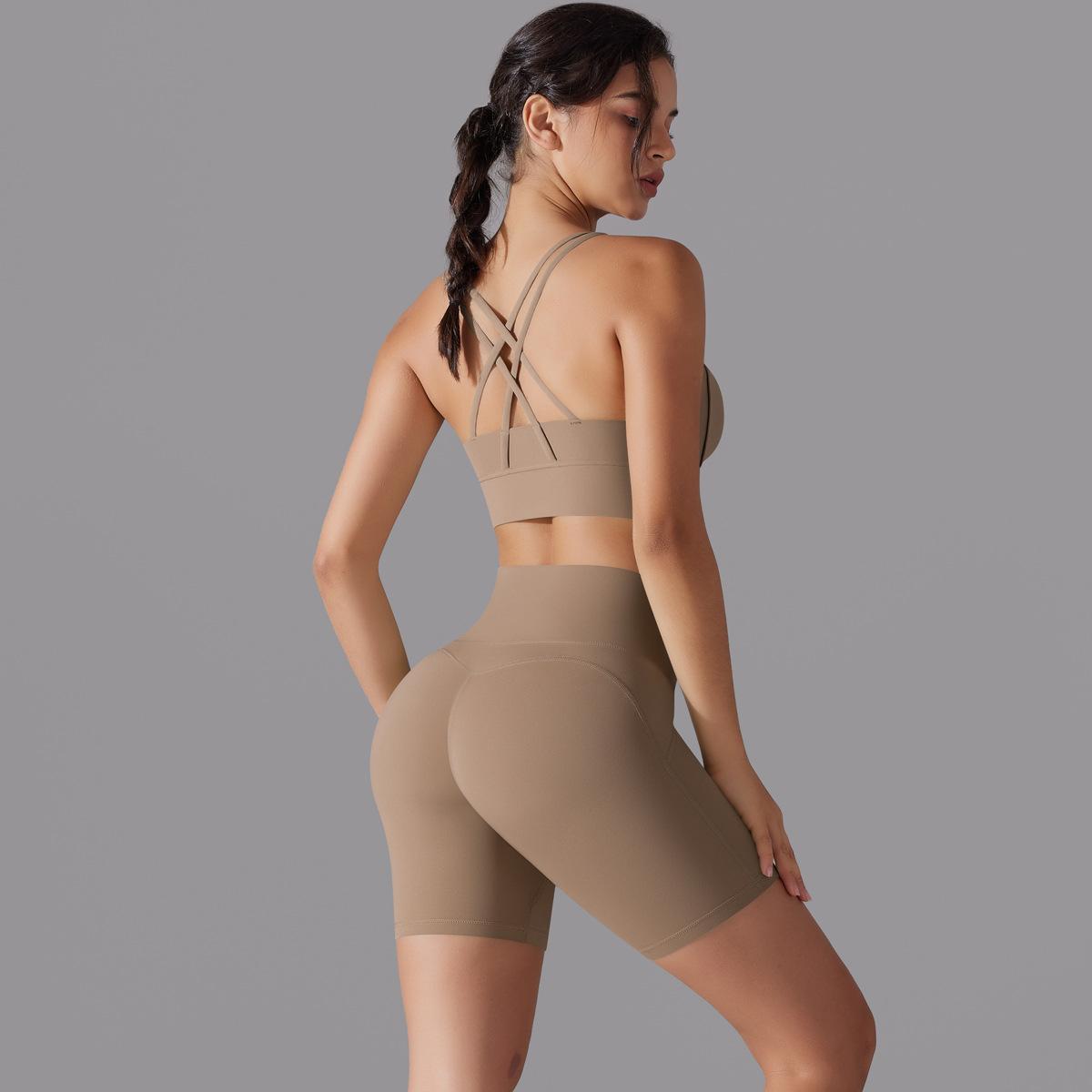  Spaghetti Straps Backless Hip-Lifting Sportswear Set 7001