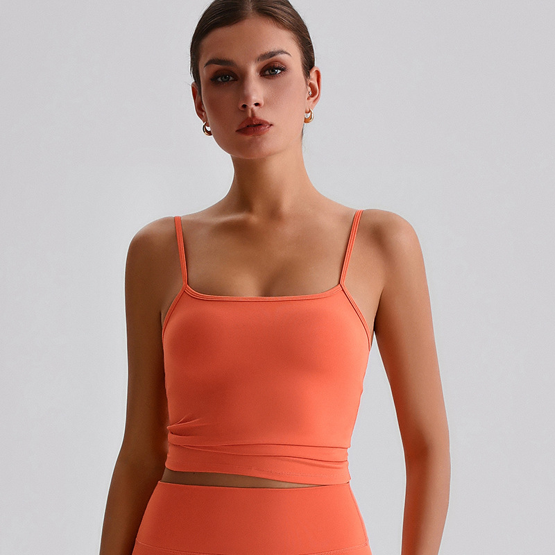 Beautiful Back Strappy Vest With Breast Pads  Yoga Bra SKL-LQ8032
