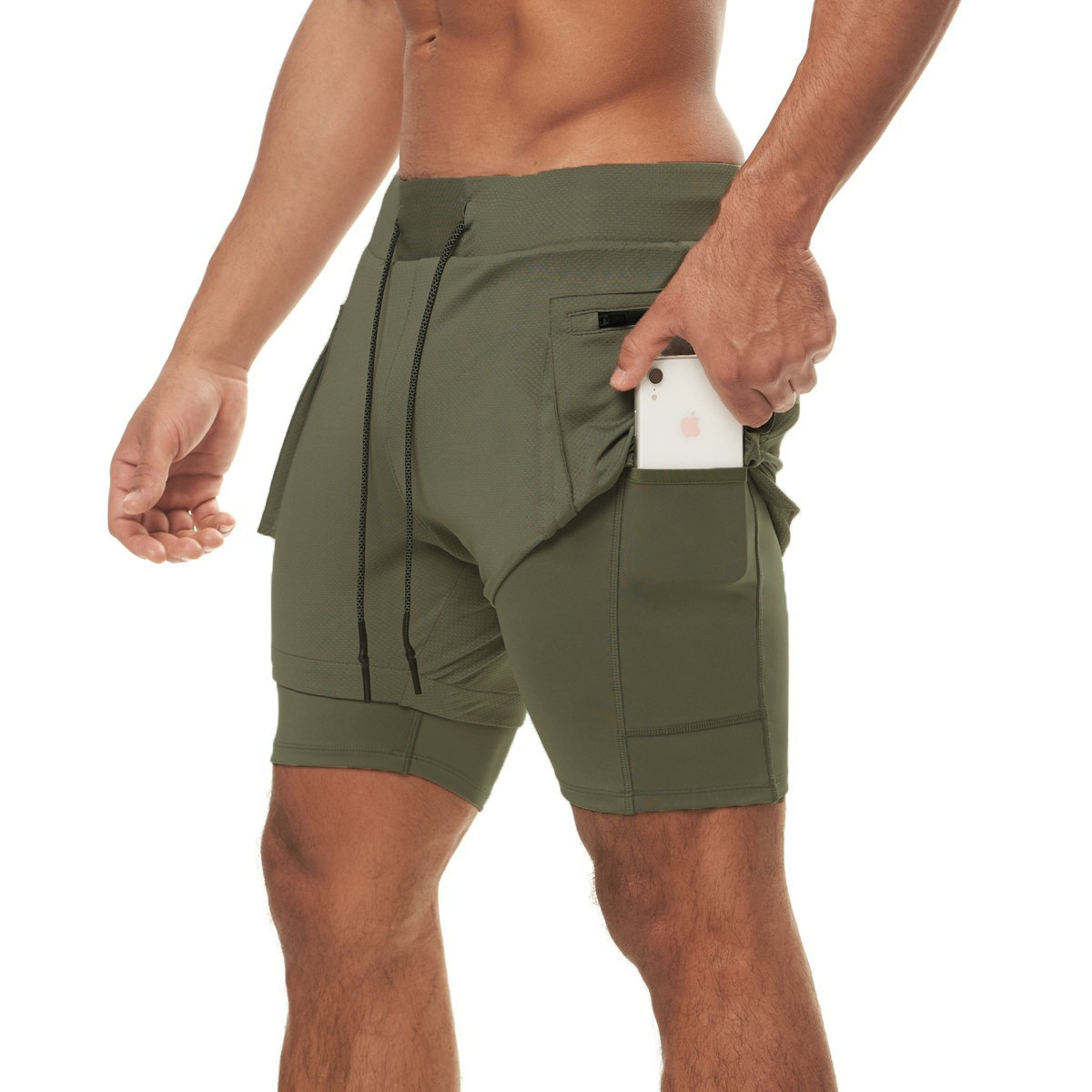 Men's Double-Layer Breathable Running Shorts DK49