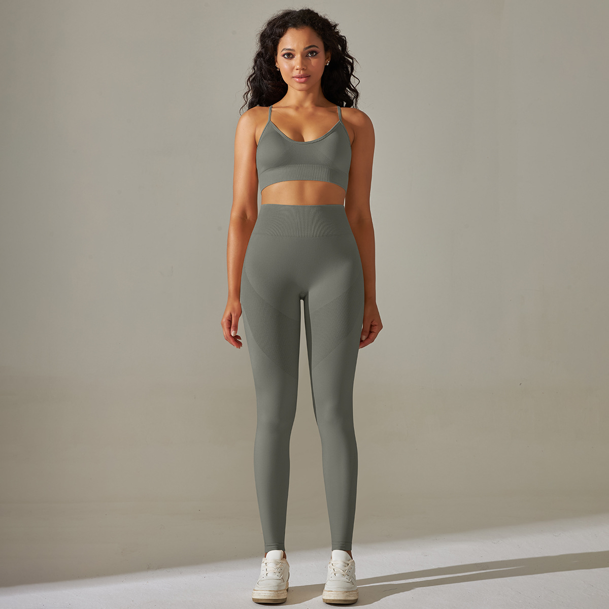  Spaghetti Straps Backless Sports Bra Set 6606