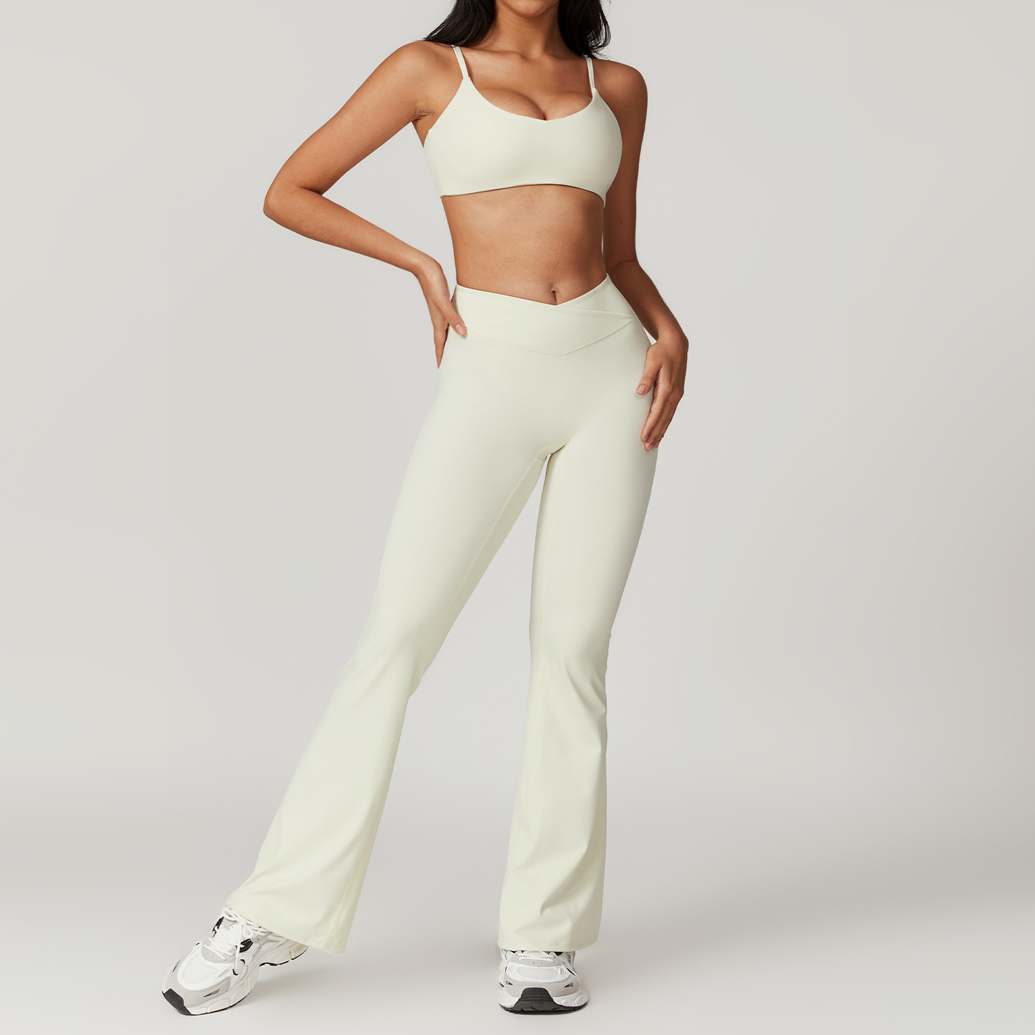Tight and Quick Dry Flared-Leg Yoga Set 8799