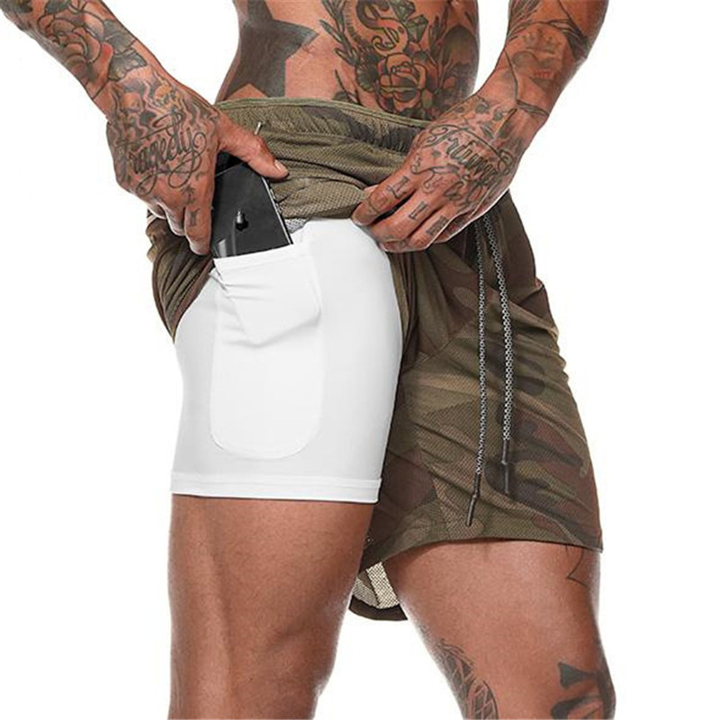 Men's Mesh Quick-Dry Double-Layer Sports Shorts DK47