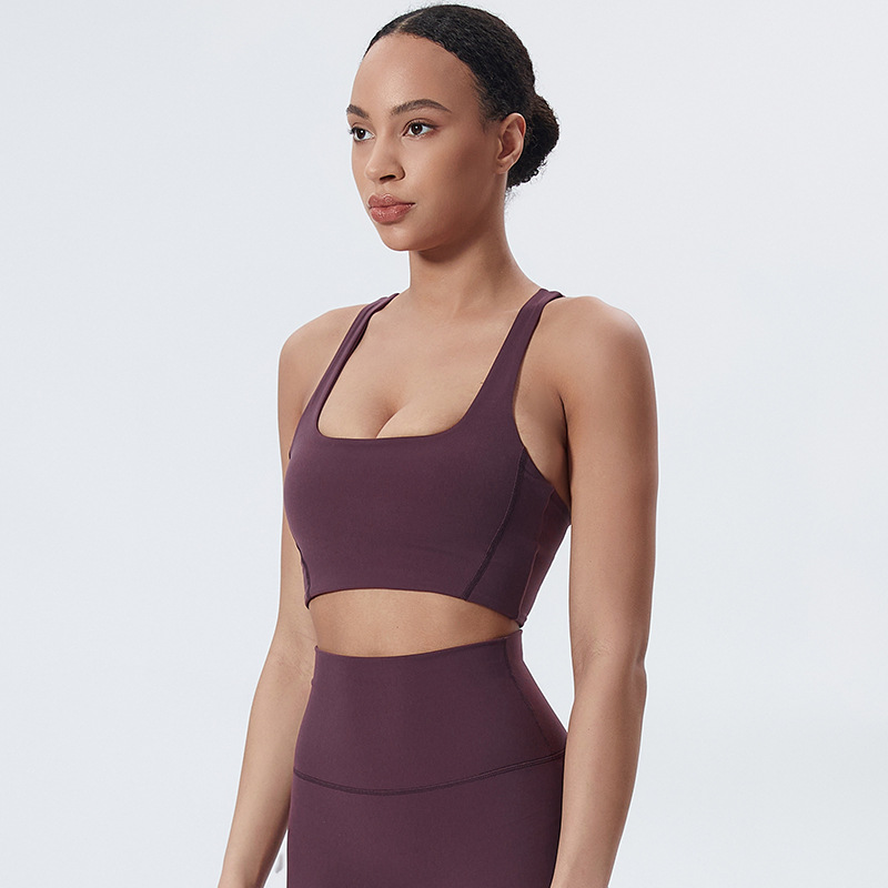 Square - neck I - shaped - back Yoga Fitness Bra SKL-LQ5007