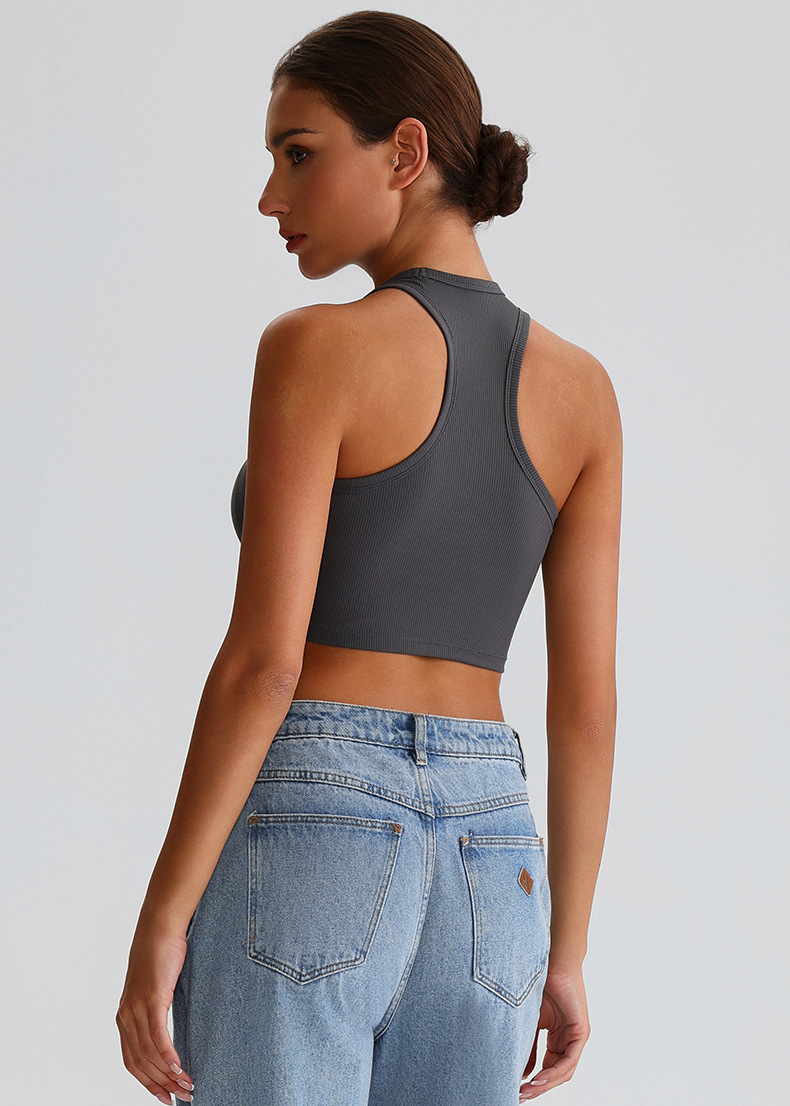 Ribbed Pilates Yoga Fitness Sleeveless Vest SKL-LQ7001