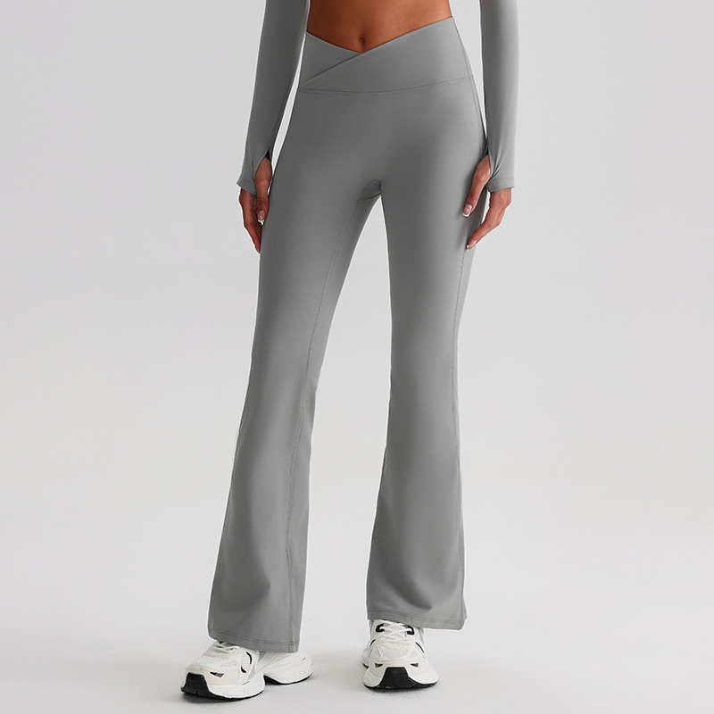 Crossed Waists Yoga Pants Breathable Flared Leggings SKL-LQ8007