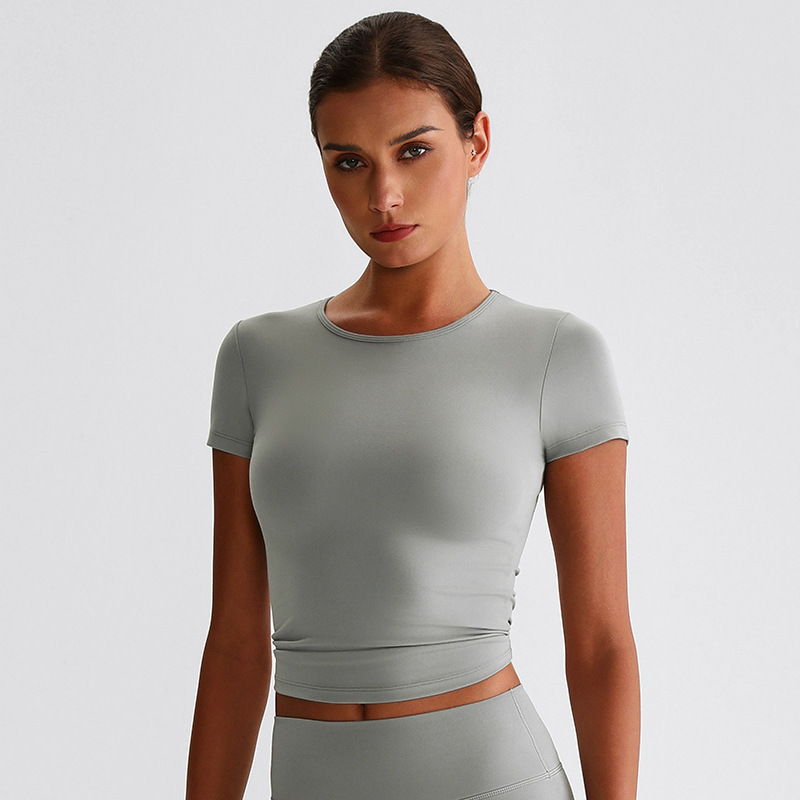 Short-sleeved Round-neck Sports T-shirt Running Fitness Top SKL-LQ8015