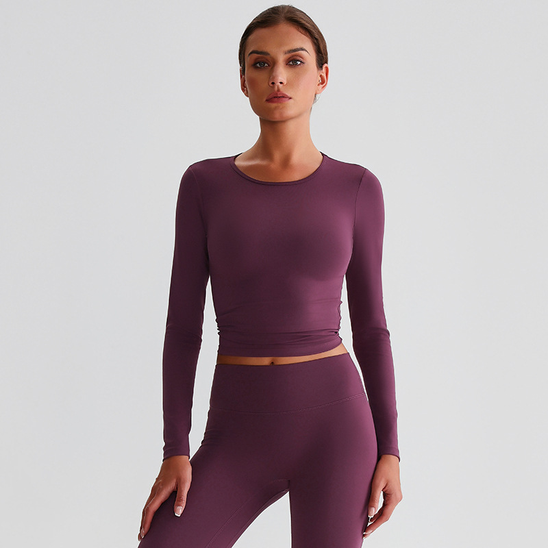  Round Neck T - Shirt Pilates Running Fitness Slim Fit Sports Top SKL-LQ8016