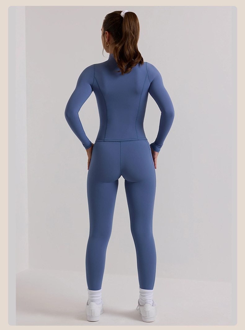 Long-Sleeve Top & High-Waisted Yoga Leggings Compression Set SKL-QY-T3831+K3504