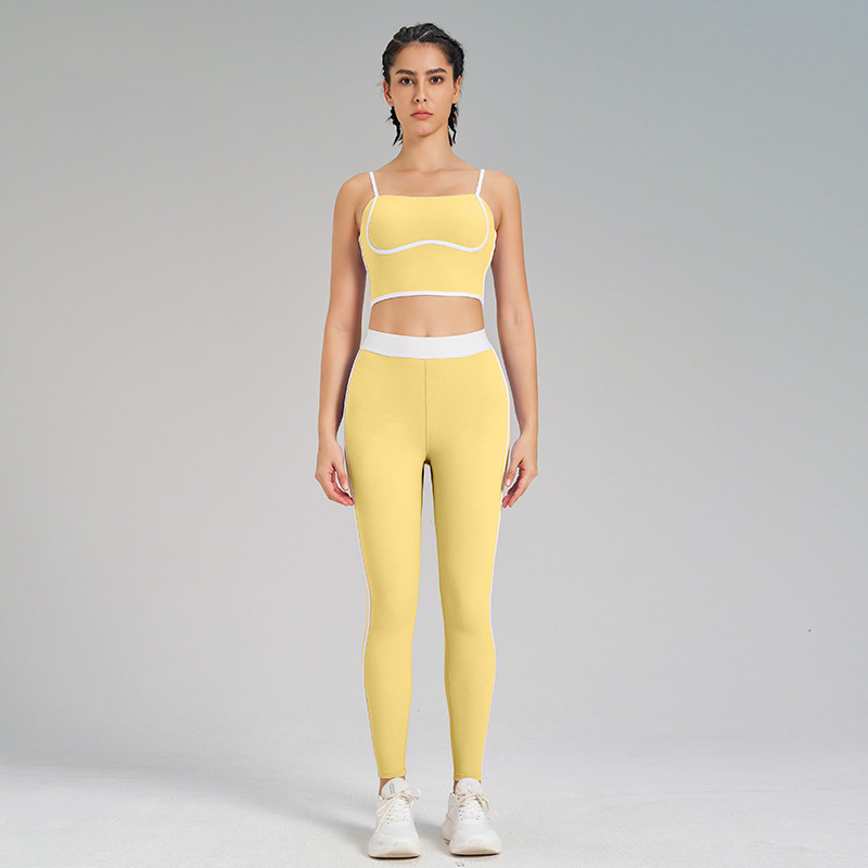Slimming Compression Spaghetti Strap Open-Back Running Pants Set SKL-QY-B4023+K4560