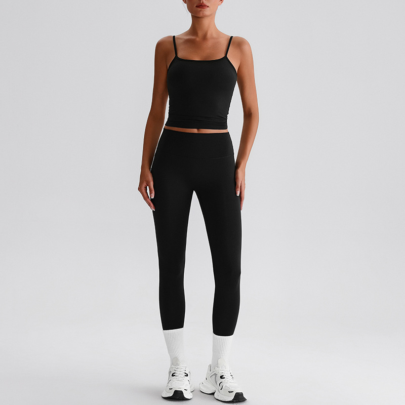 7/8 Length Workout Pants Pilates Training Set SKL-LQ0132
