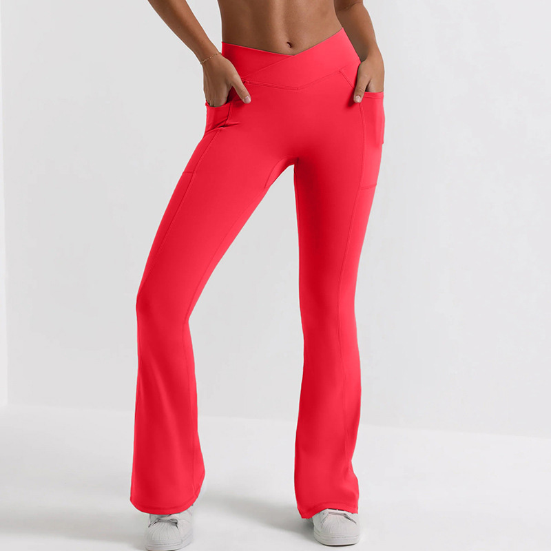 High-Waisted Butt-Lifting and Belly-Slimming Flared Leggings for Fitness and Yoga SKL-QY-K3609