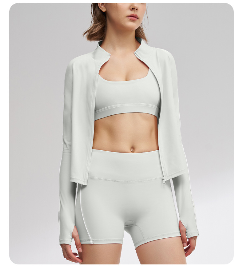 Slim-Fit Women's Long-Sleeve Zip-Up Breathable Jacket SKL-QY-T4875