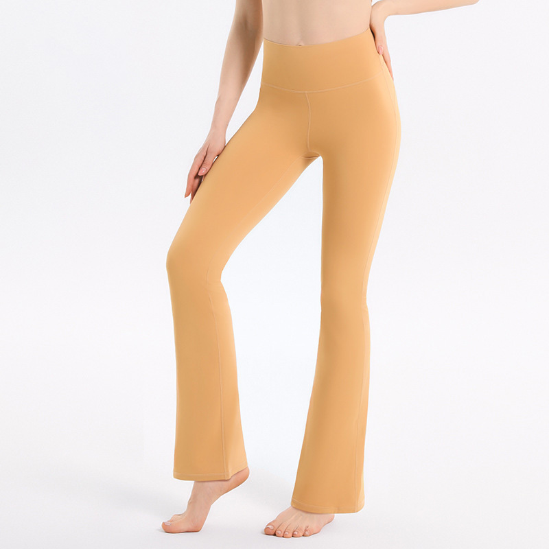 Color-block Striped Yoga Pants for Women, Flared Long Pants for Running and Fitness SKL-QY-K3531
