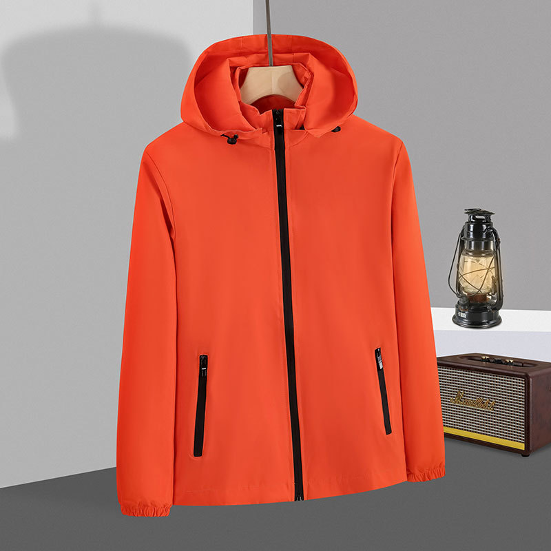 Men's Hooded Single-Layer Windproof Waterproof Jacket 672