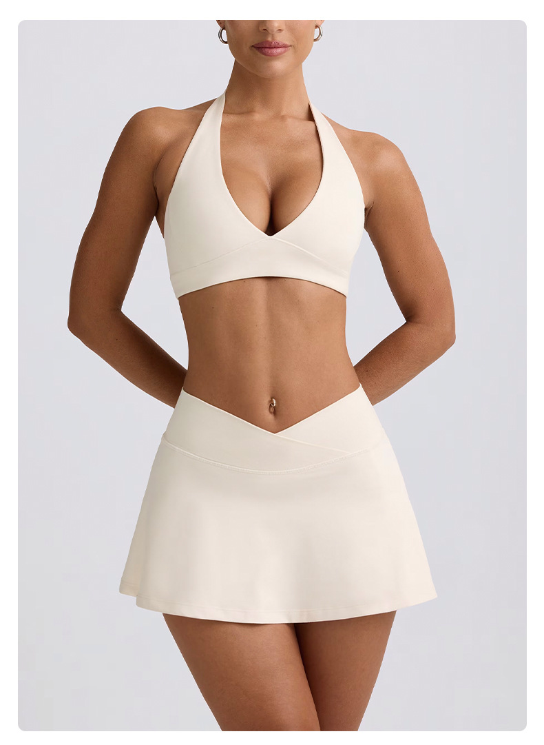 Quick-Dry Sports Bra & Tennis Skirt SKL-QY-K6510