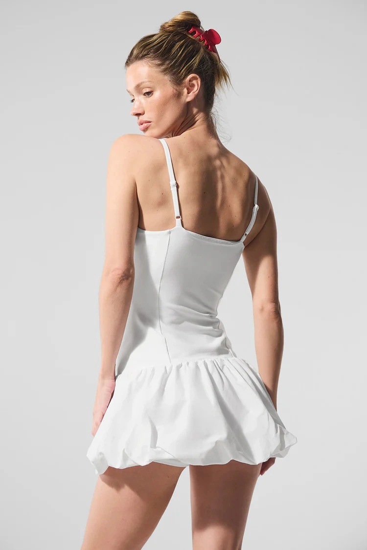Sleeveless Colorblock Bubble Jumpsuit Skirt Lightweight and Breathable for Golf and Tennis SKL-FNK25146