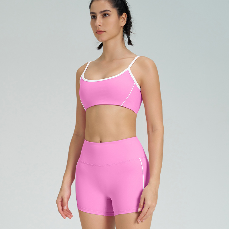 Thin Strap Naked-Sensation Fitness Shorts Yoga Set SKL-QY-B4014+K4541