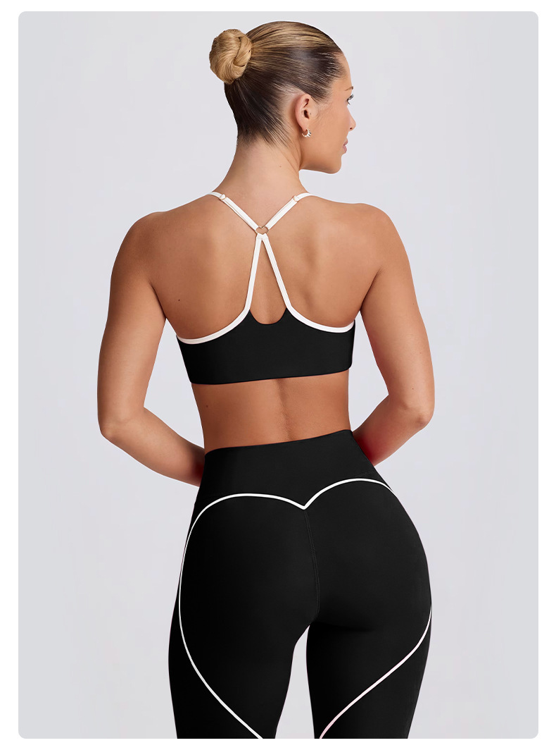 Slimming Compression Spaghetti Strap Open-Back Running Pants Set SKL-QY-B6001+K5008