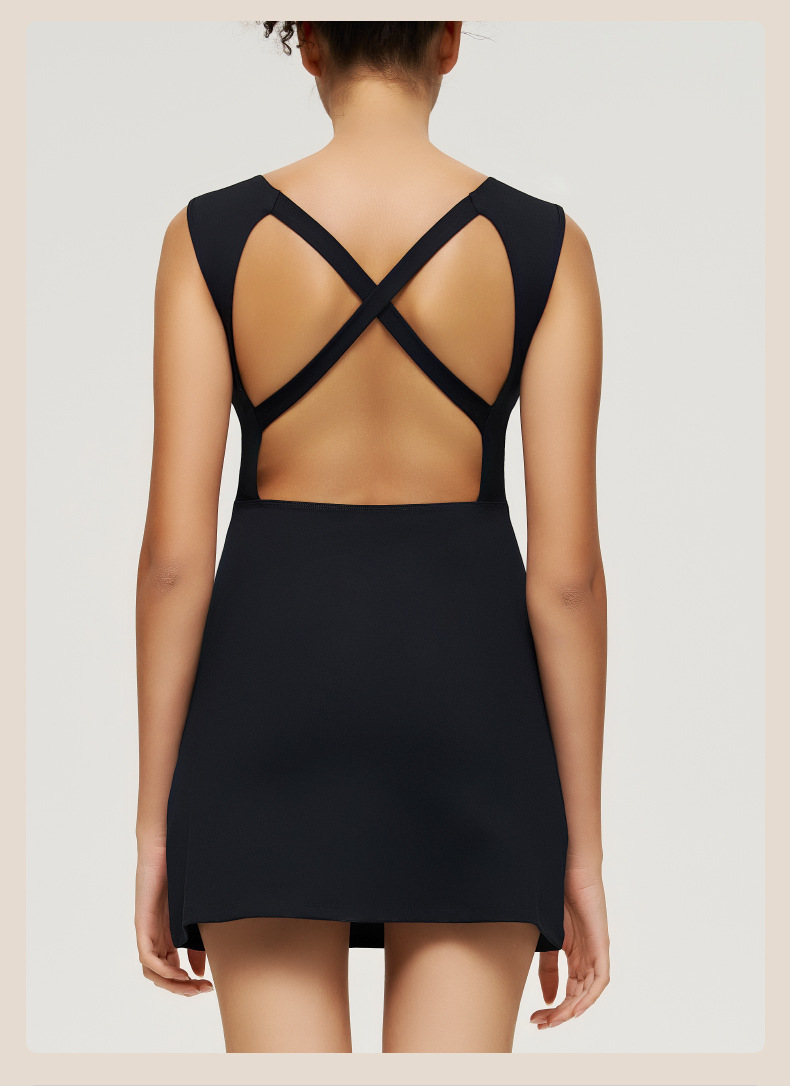 Seamless Padded Bodycon Dress with Hollow-Out Open-Back Design SKL-QY-T3846