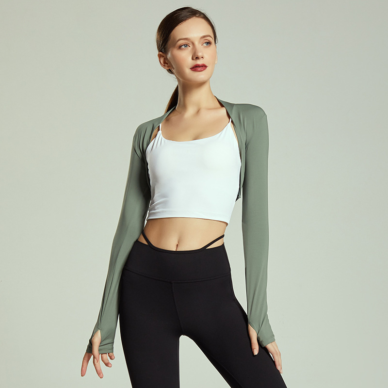 Short Elegant Yoga Cardigan for Dance & Ballet – Sporty Fitness Crop Jacket SKL-FNK0963
