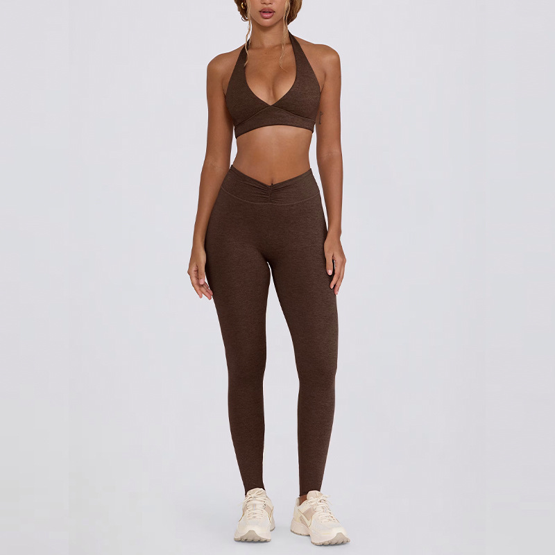 Tummy-Control Slimming Yoga Leggings & High-Impact Sports Bra Set SKL-QY-B6505+K6509
