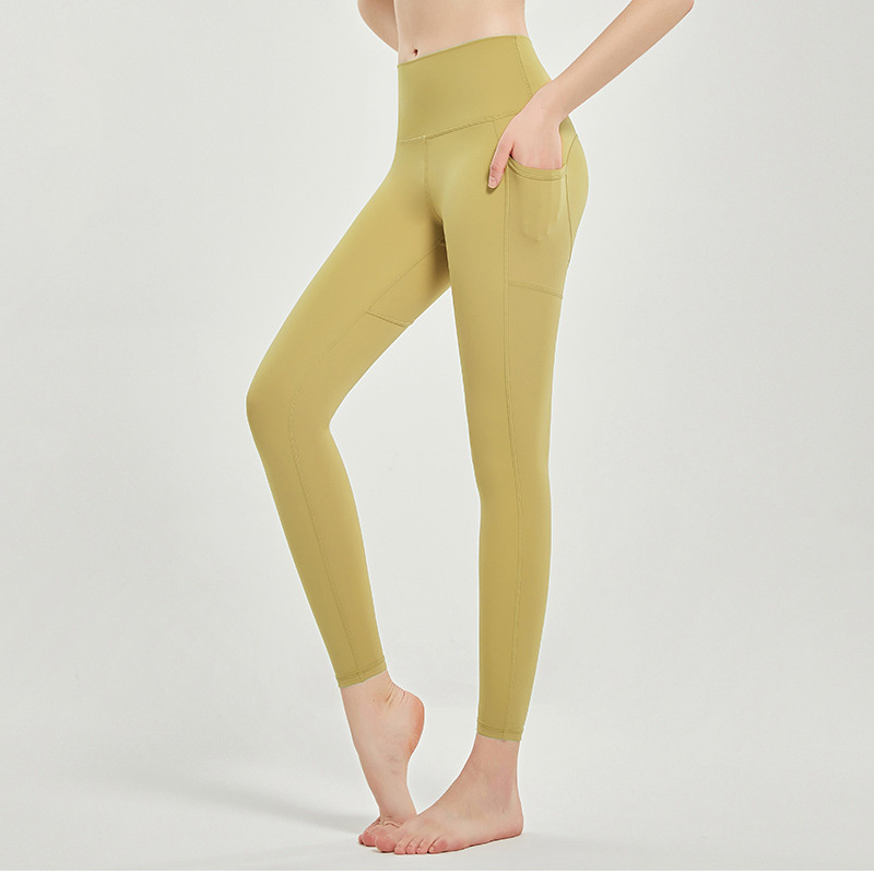 Sporty Compression Fitness Pants with Two Side Pockets for Running and Cycling SKL-QY22131