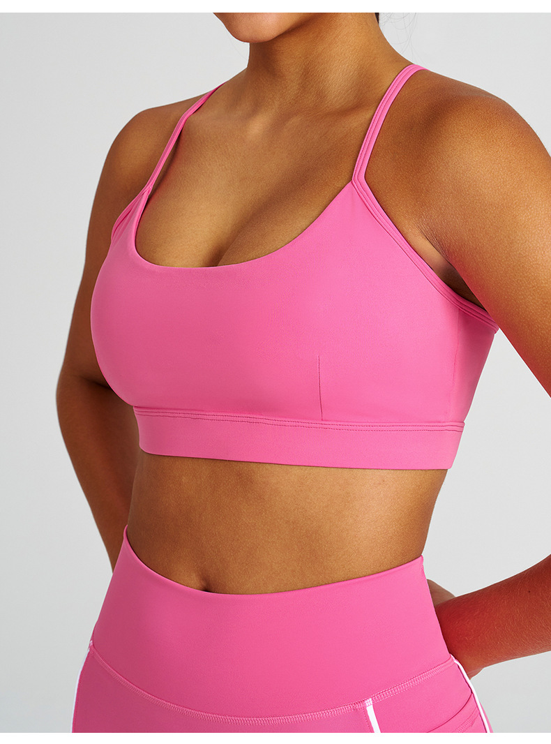 Nude - feel Padded Bust - binding Slim - fit Yoga Bra SKL-QY-B4033