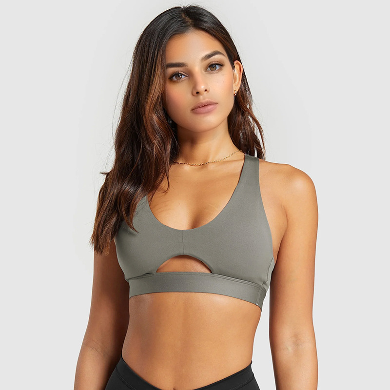 Nude - feeling Hollow - out Design Open - Back Sports Bra Vest for Running and High - intensity Yoga  SKL-QY-B4007