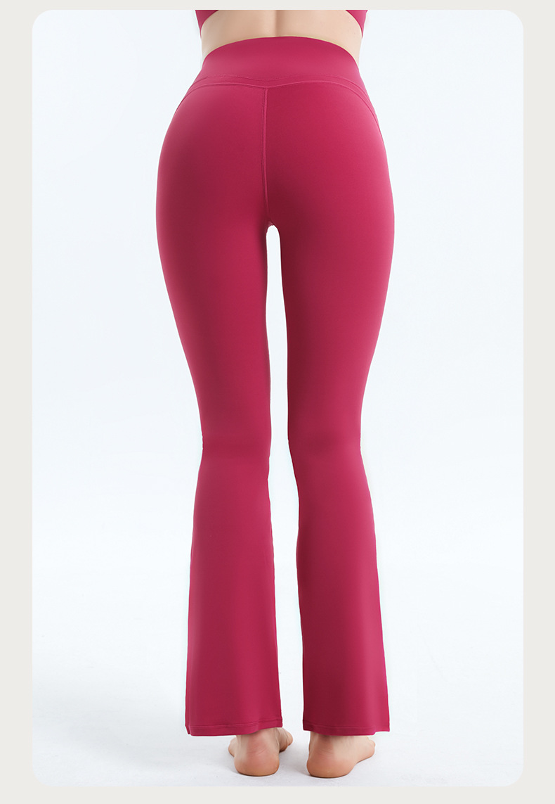 Color-block Striped Yoga Pants for Women, Flared Long Pants for Running and Fitness SKL-QY-K3531