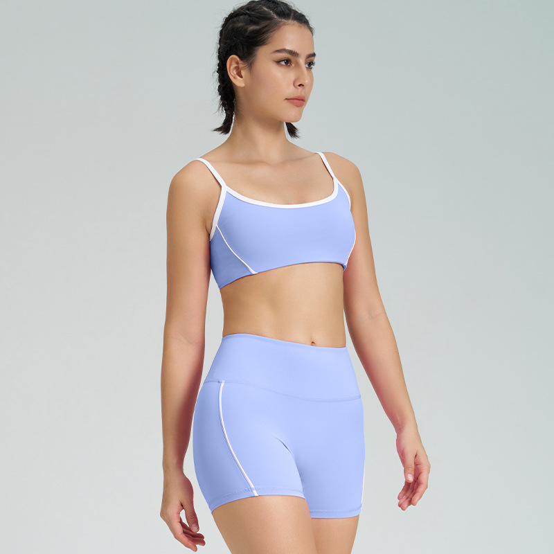Thin Strap Naked-Sensation Fitness Shorts Yoga Set SKL-QY-B4014+K4541