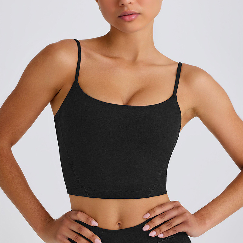 Thin-Strap Yoga Tank Top with Fixed Cups for Fitness SKL-QY-T4844