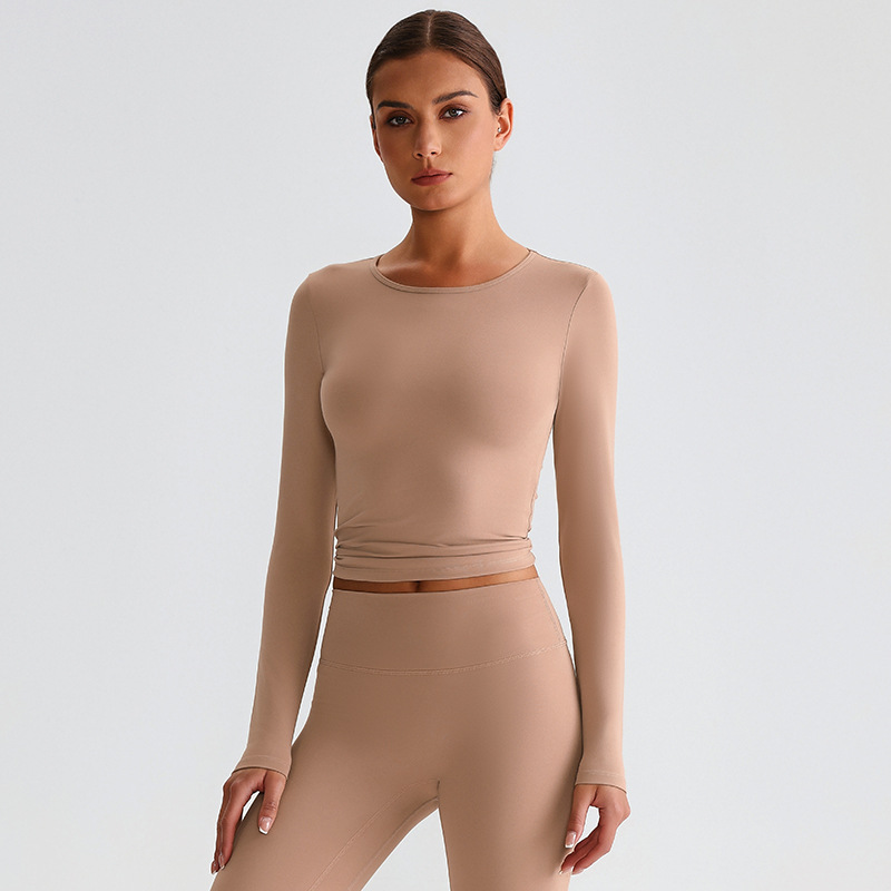  Round Neck T - Shirt Pilates Running Fitness Slim Fit Sports Top SKL-LQ8016
