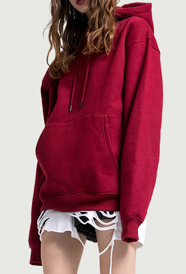  Loose Solid Color Hoodie Unisex BE2622
