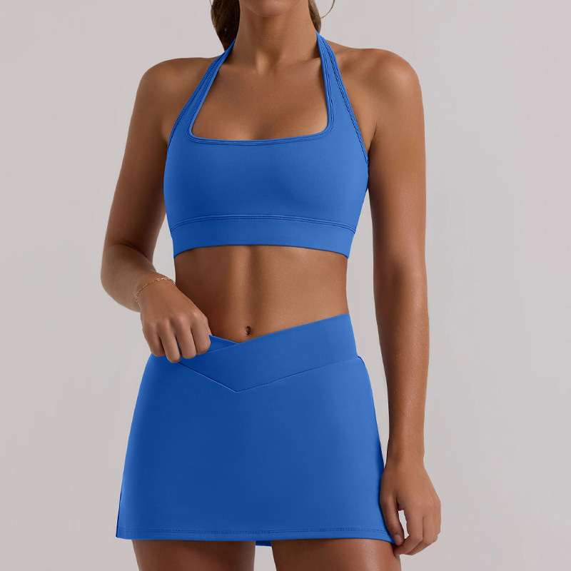 High-Elasticity Tennis Skirt Gym Pilates & Yoga Set SKL-QY-B3074+K3612