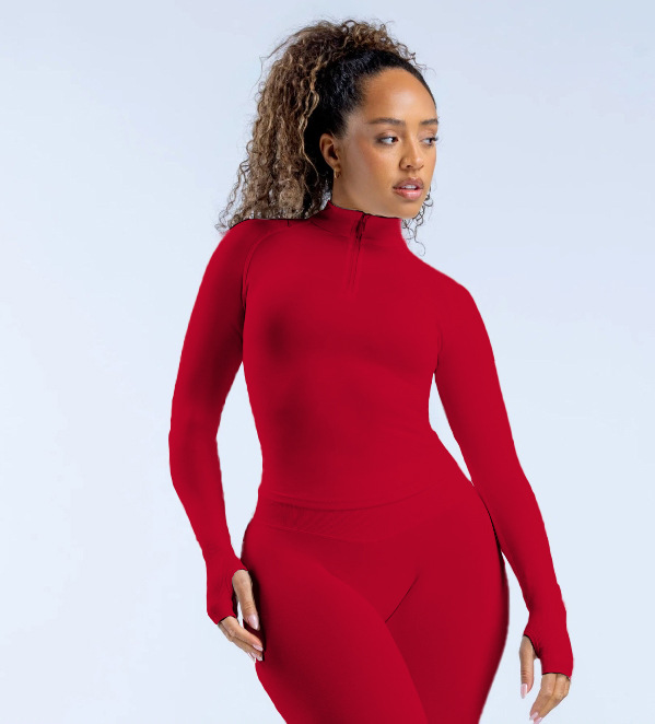 Zippered Yoga Long Sleeve Compression Top SG8001WT1