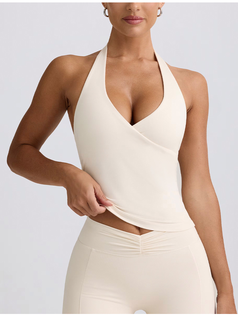 Halter Neck Open-Back Sports Bra SKL-QY-B6508