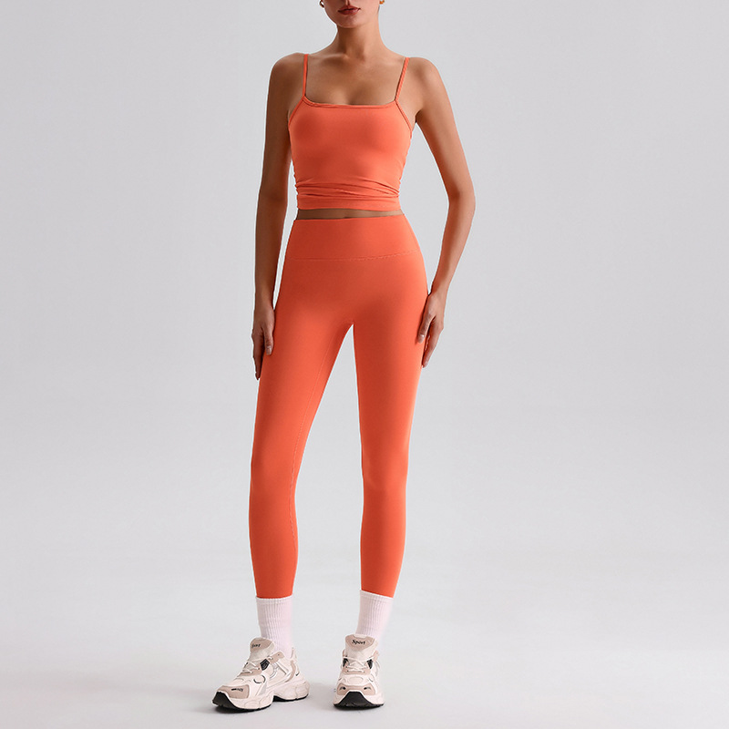 7/8 Length Workout Pants Pilates Training Set SKL-LQ0132
