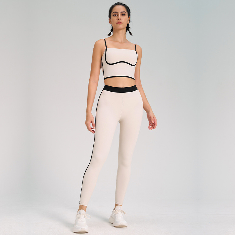 Slimming Compression Spaghetti Strap Open-Back Running Pants Set SKL-QY-B4023+K4560
