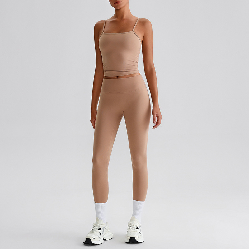 7/8 Length Workout Pants Pilates Training Set SKL-LQ0132