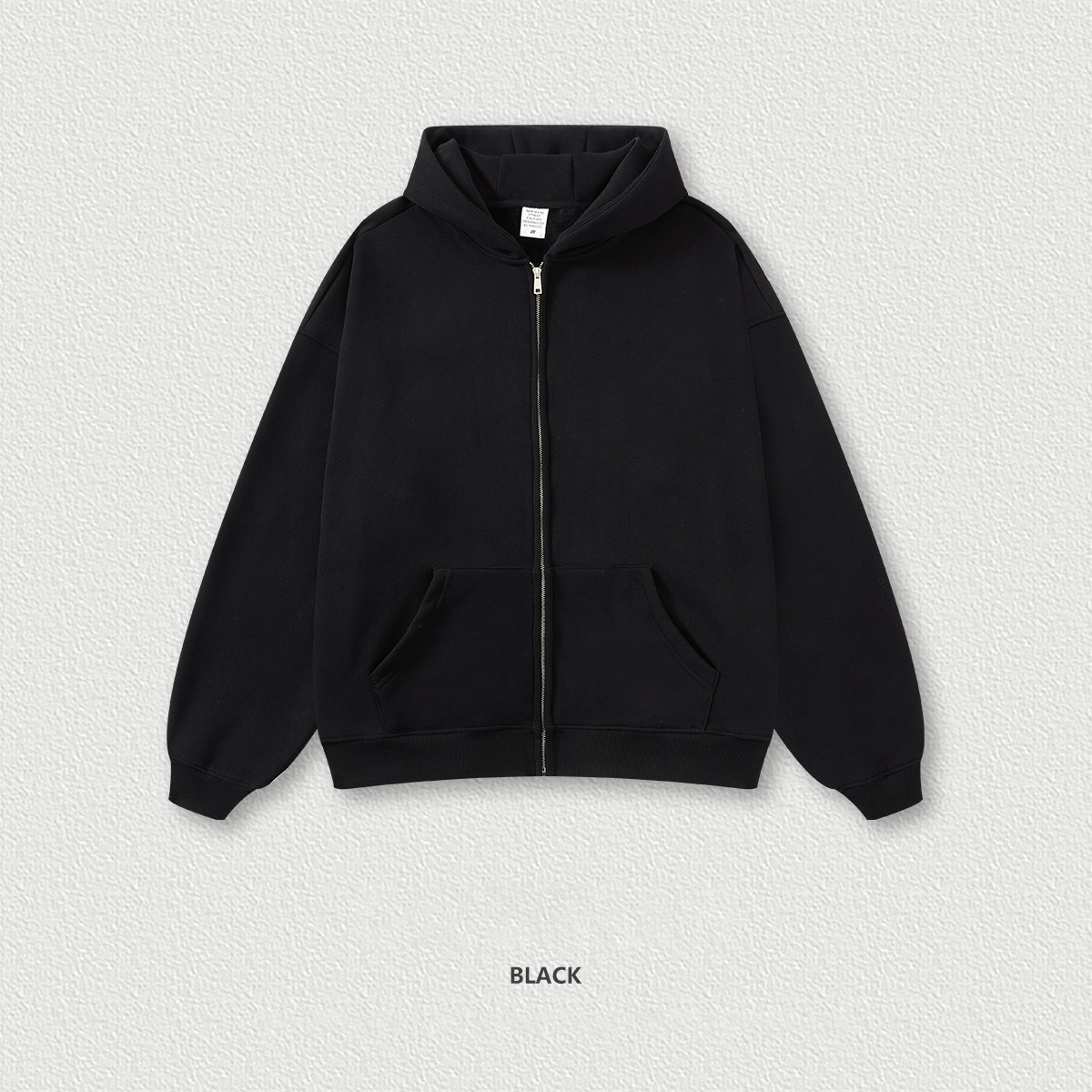  Fleece-Lined Loose Fit Hooded Zip-Up Jacket BEW0215
