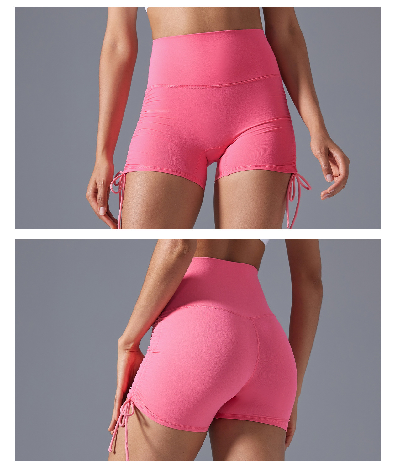 Soft Material Solid Color Yoga Shorts D25109