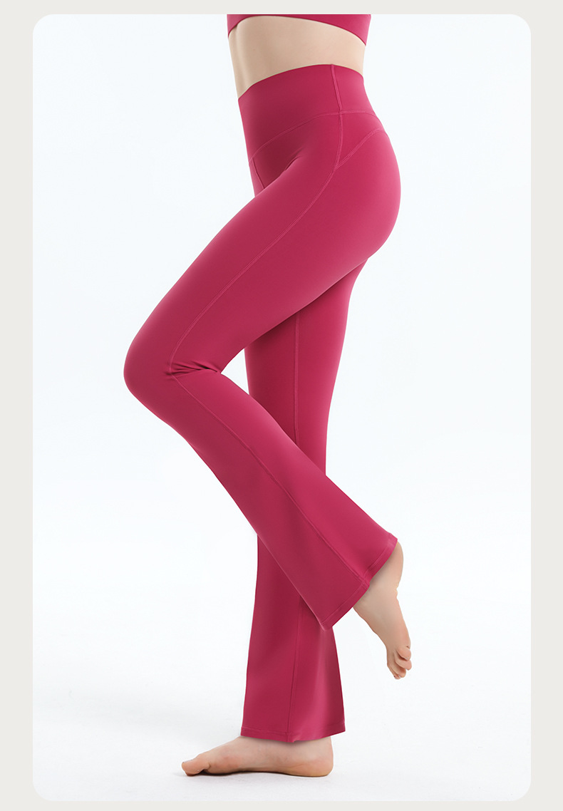 Color-block Striped Yoga Pants for Women, Flared Long Pants for Running and Fitness SKL-QY-K3531