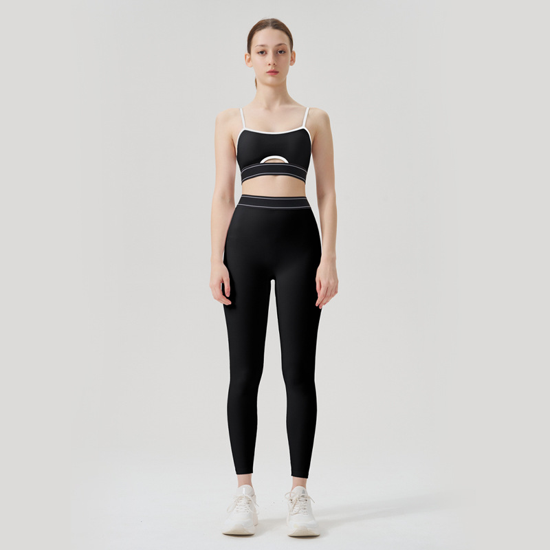 Ribbed Yoga Pants and Sports Bra Set SKL-QY-B4035+K4628