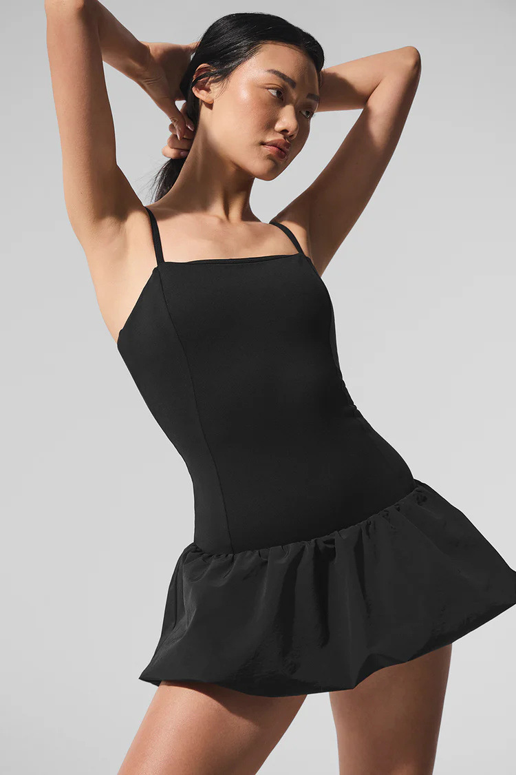 Sleeveless Colorblock Bubble Jumpsuit Skirt Lightweight and Breathable for Golf and Tennis SKL-FNK25146