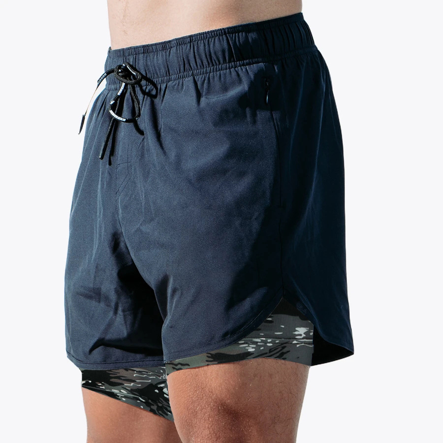 Men's Zipper Pocket Double-Layer Shorts DK14