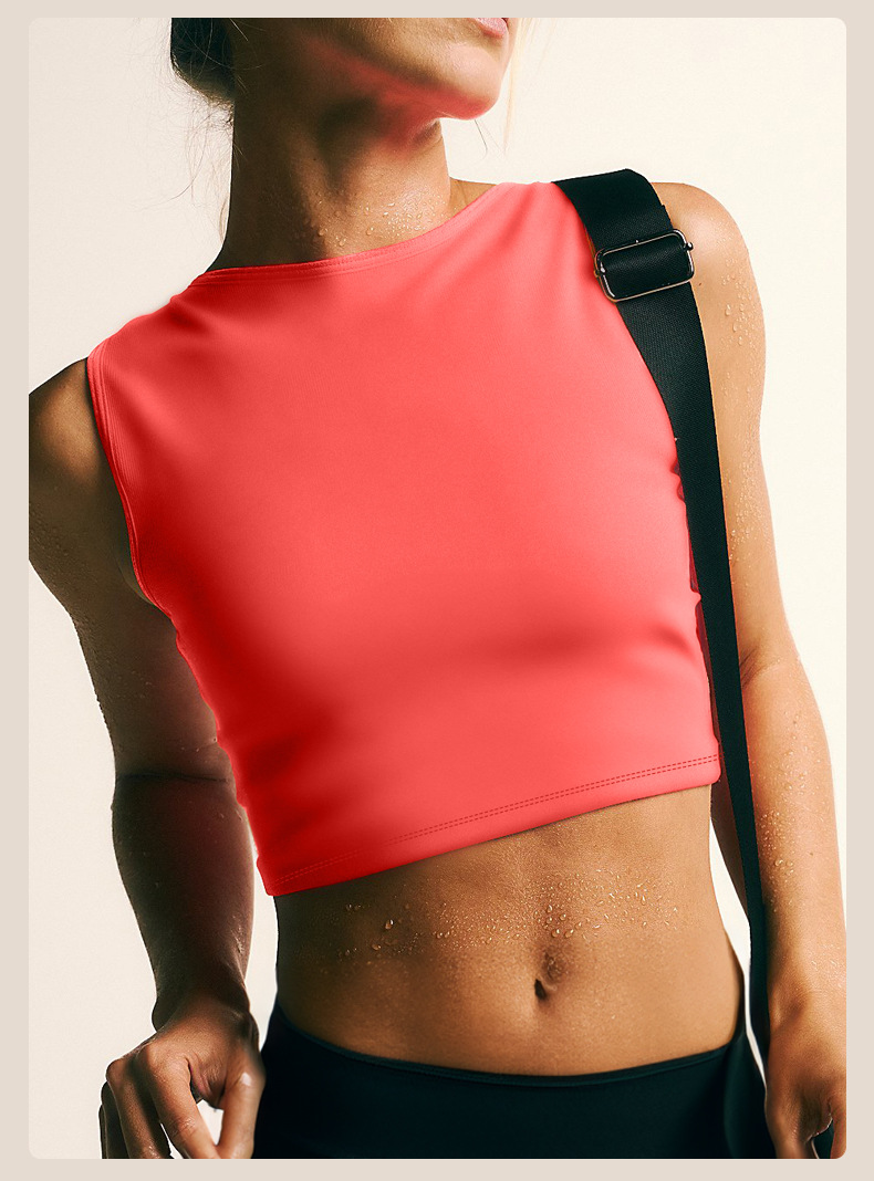 Women's Shockproof Yoga Sports Vest with Open-Back Design for Fitness SKL-QY-T3841