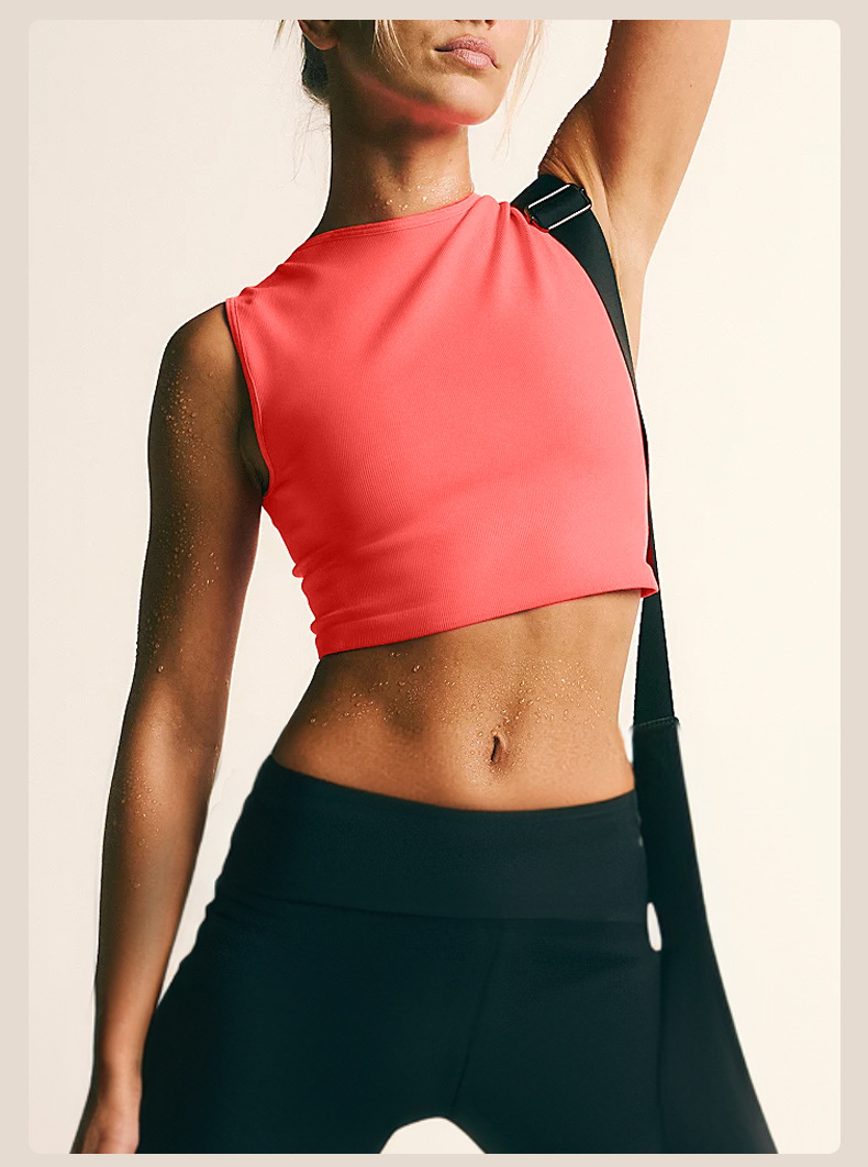 Women's Shockproof Yoga Sports Vest with Open-Back Design for Fitness SKL-QY-T3841